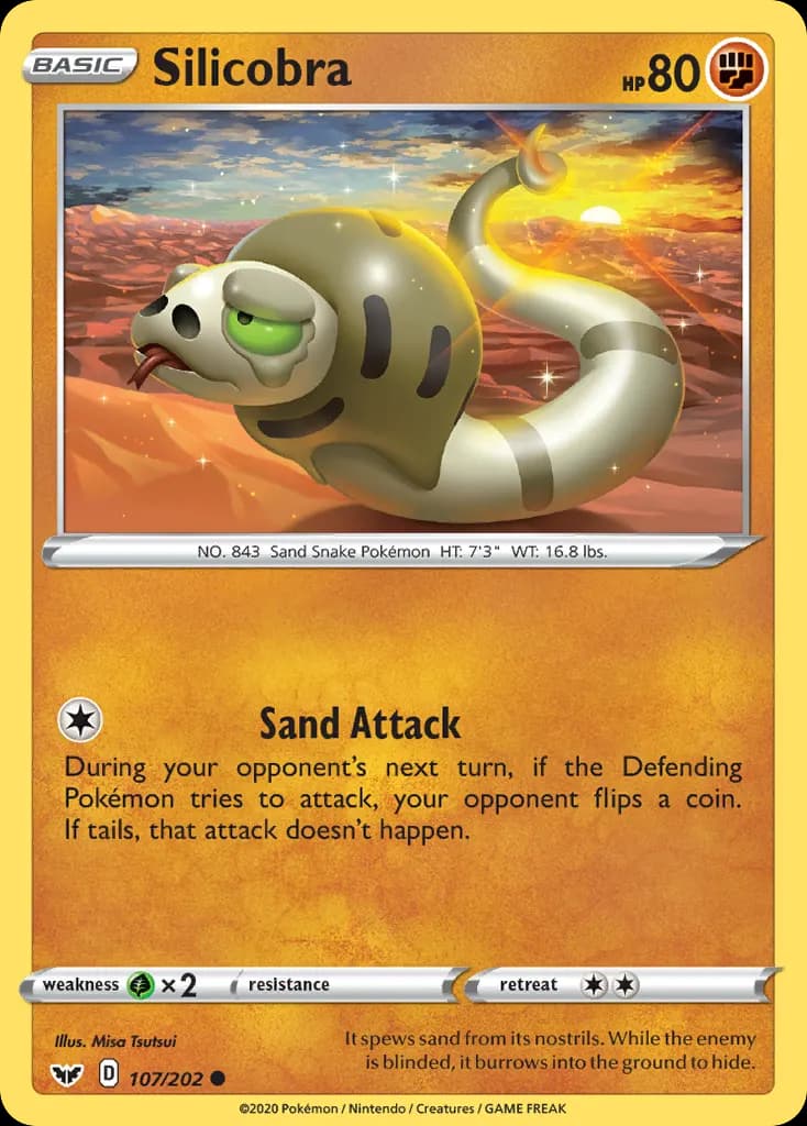 Silicobra — Sword & Shield 107 Pokémon card