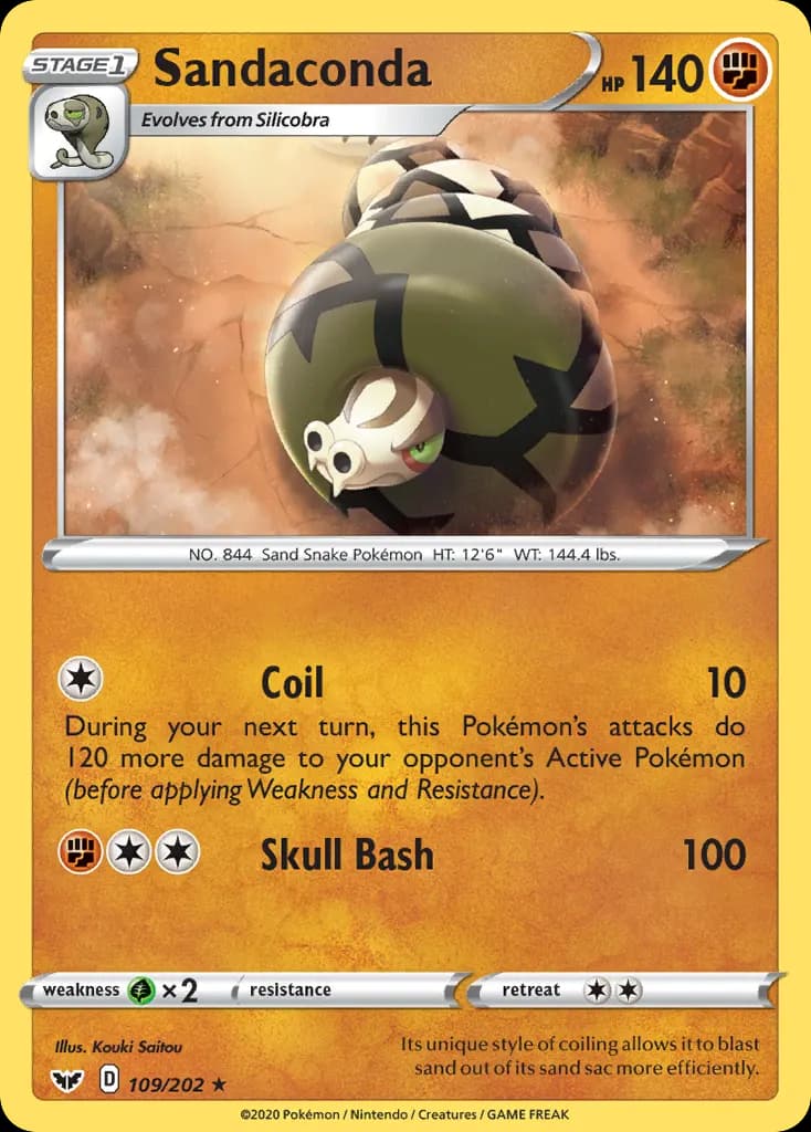Sandaconda — Sword & Shield 109 Pokémon card