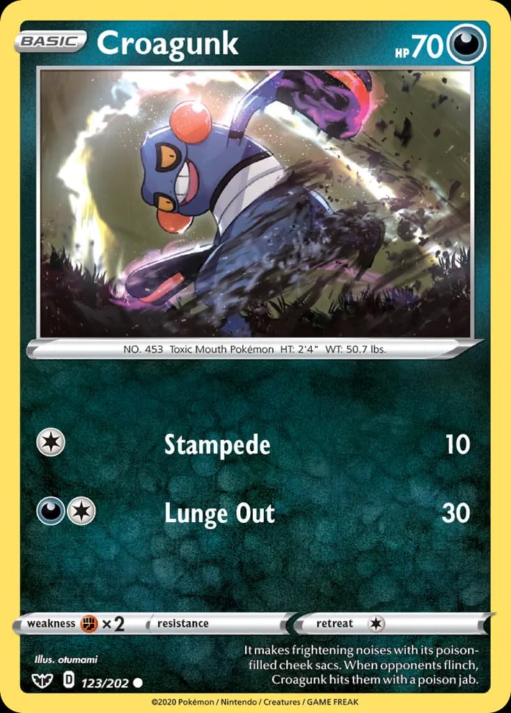 Croagunk — Sword & Shield 123 Pokémon card