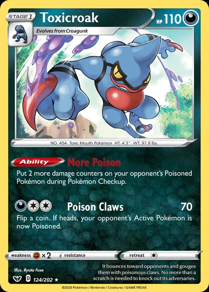 Toxicroak — Sword & Shield 124 Pokémon card