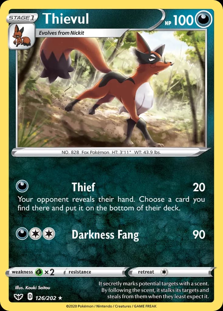 Thievul — Sword & Shield 126 Pokémon card