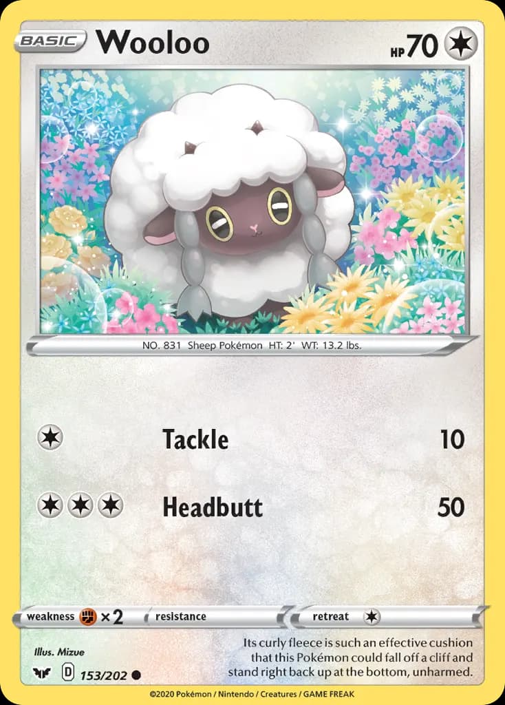 Wooloo — Sword & Shield 153 Pokémon card