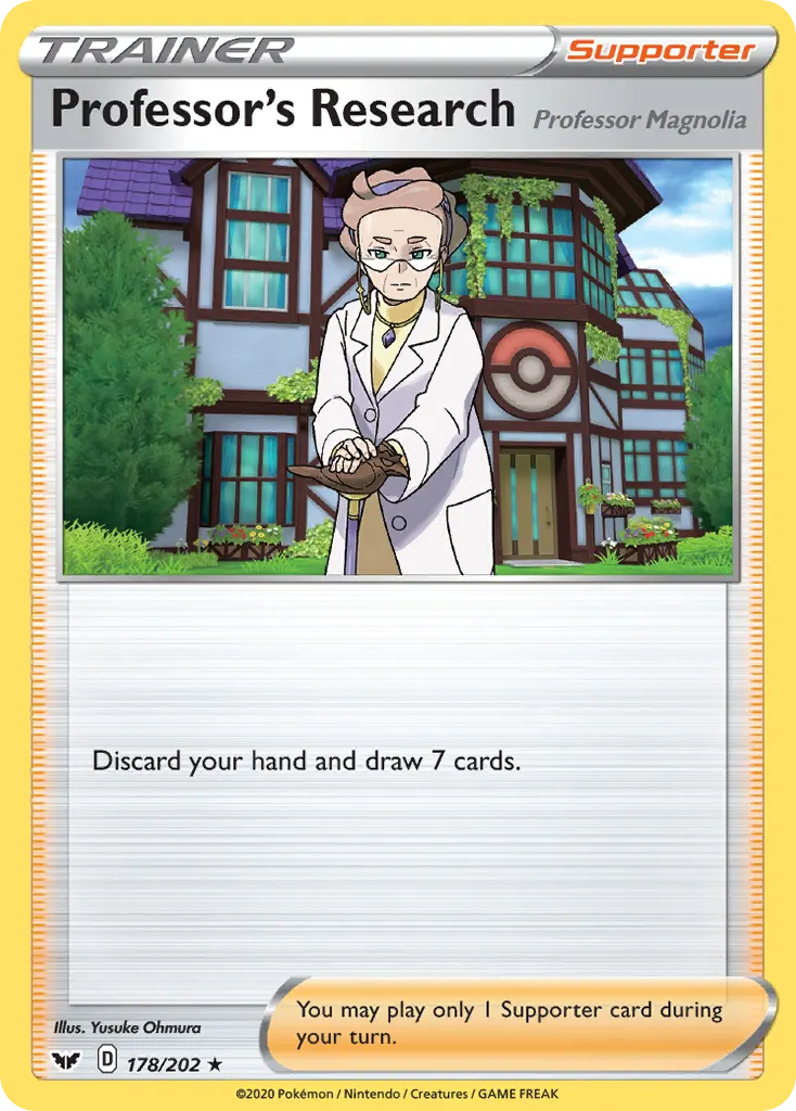 Professor's Research (Professor Magnolia) — Sword & Shield 178 Pokémon card