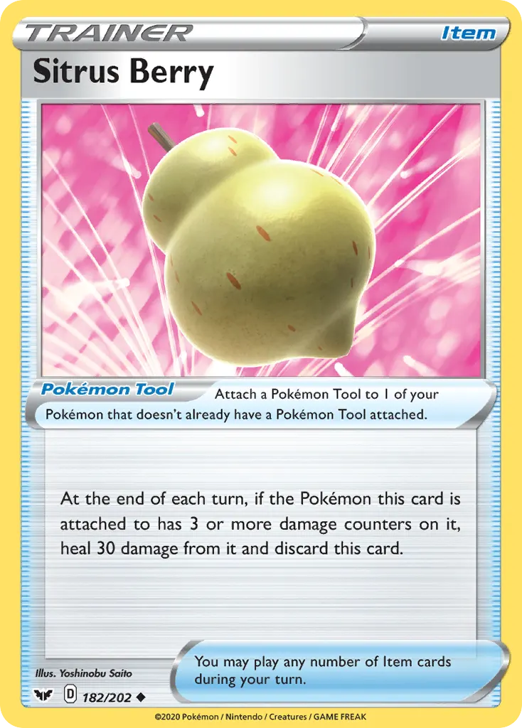 Sitrus Berry — Sword & Shield 182 Pokémon card