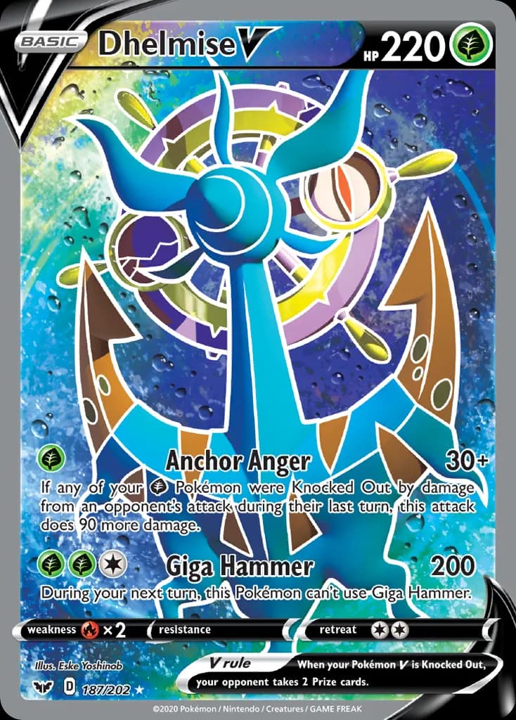 Dhelmise V — Sword & Shield 187 Pokémon card