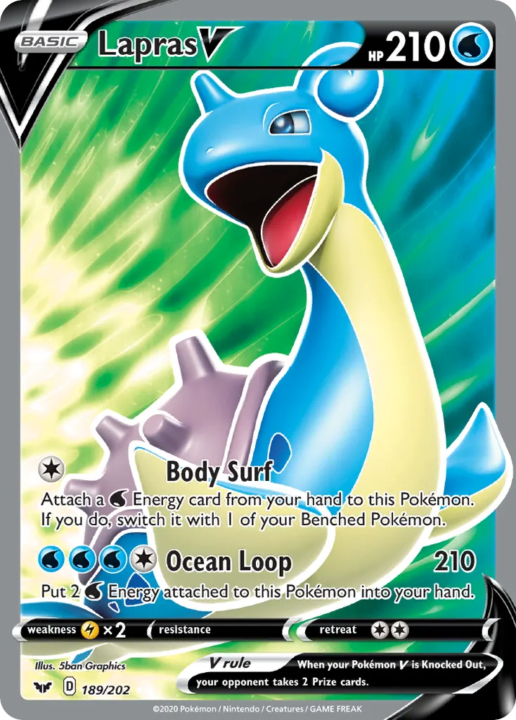 Lapras V — Sword & Shield 189 Pokémon card