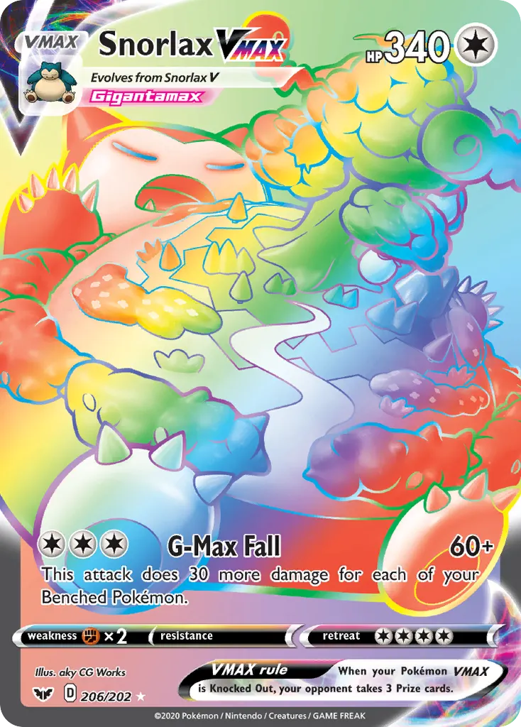 Snorlax VMAX — Sword & Shield 206 Pokémon card