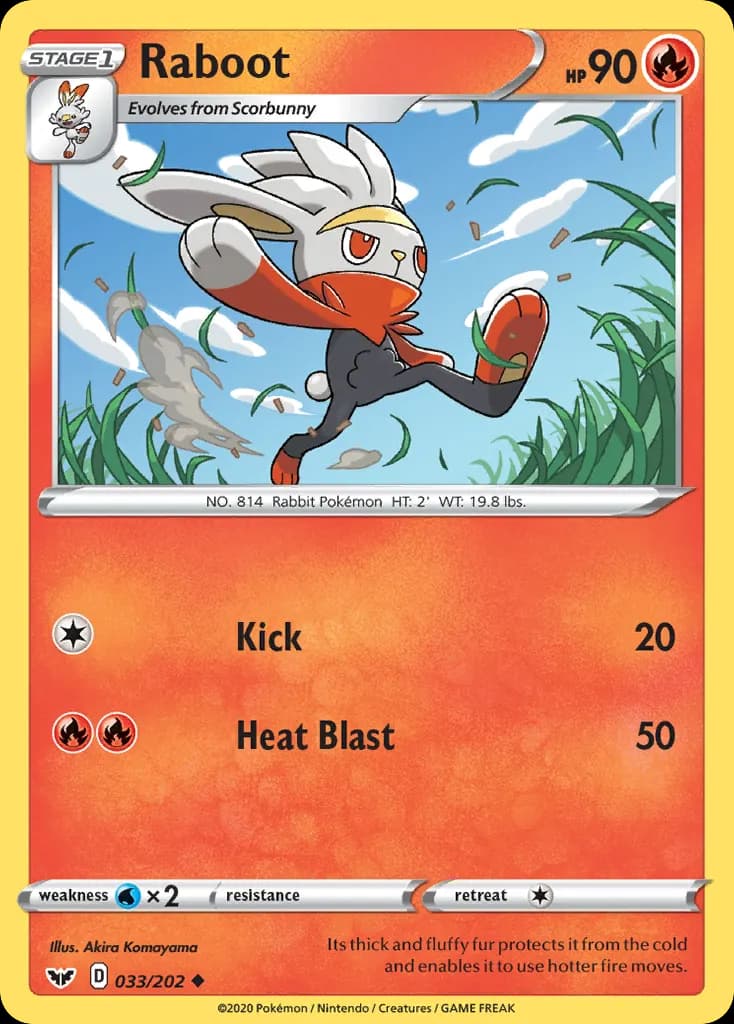Raboot — Sword & Shield 33 Pokémon card