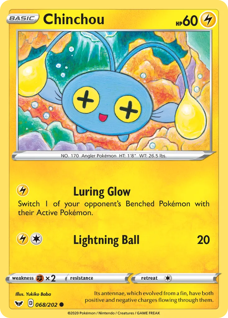 Chinchou — Sword & Shield 68 Pokémon card