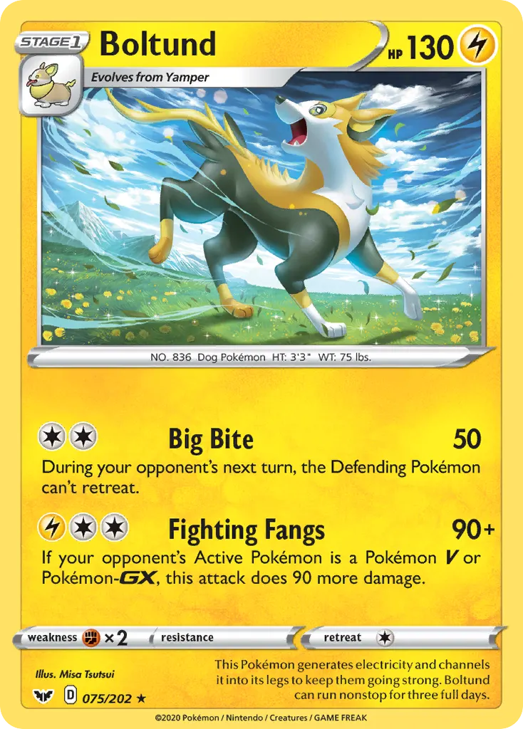 Boltund — Sword & Shield 75 Pokémon card