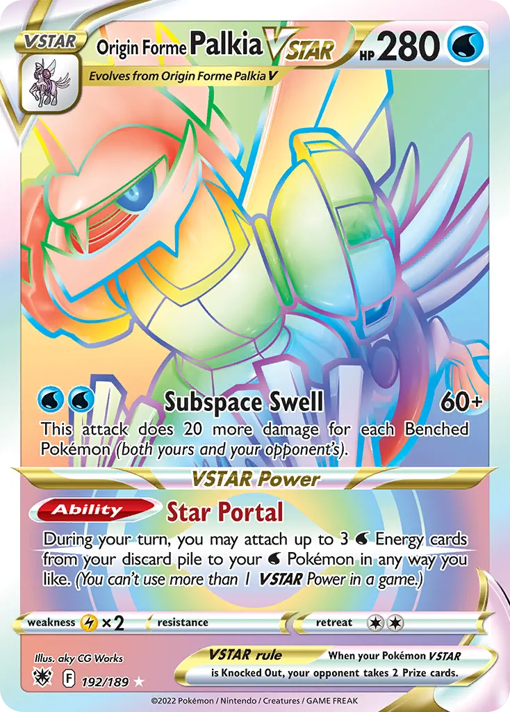 Origin Forme Palkia VSTAR — Astral Radiance 192 Pokémon card