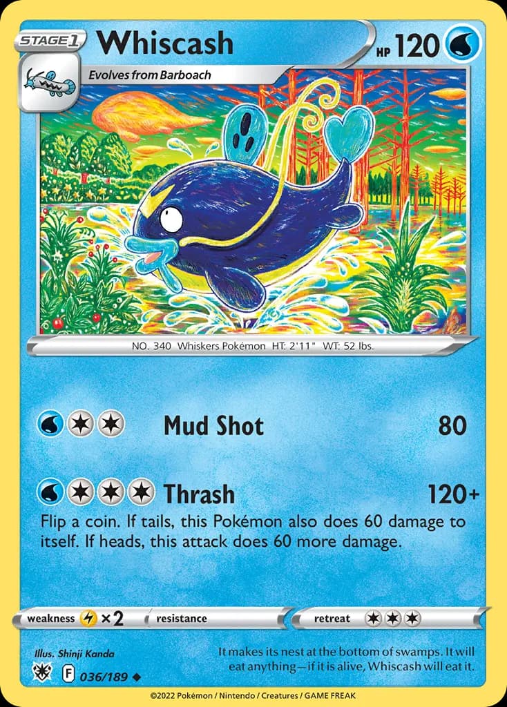 Whiscash — Astral Radiance 36 Pokémon card