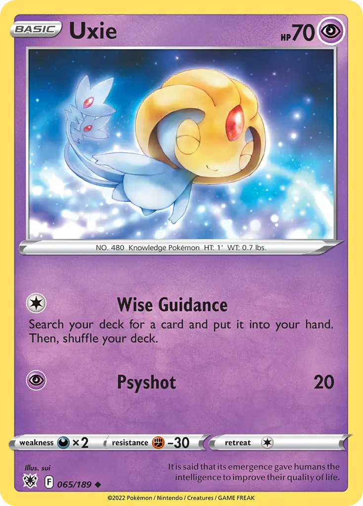 Uxie — Astral Radiance 65 Pokémon card