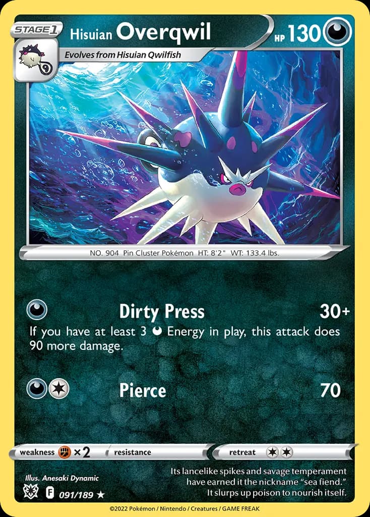 Hisuian Overqwil — Astral Radiance 91 Pokémon card