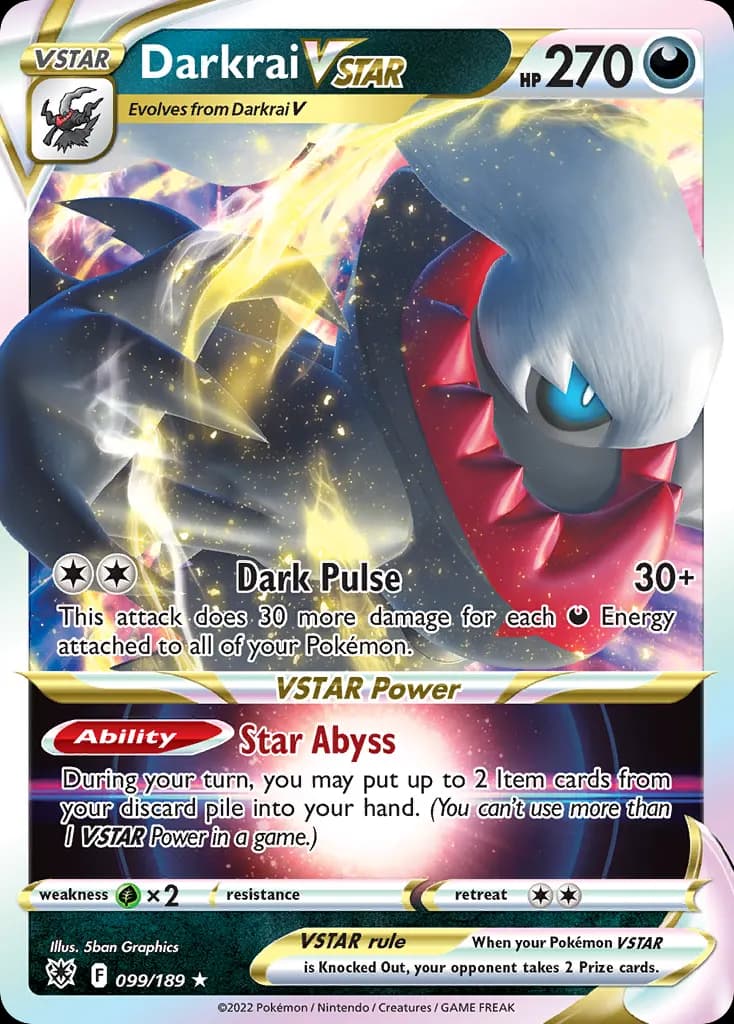 Darkrai VSTAR — Astral Radiance 99 Pokémon card
