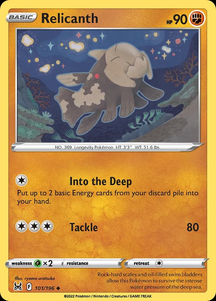 Relicanth — Lost Origin 101 Pokémon card