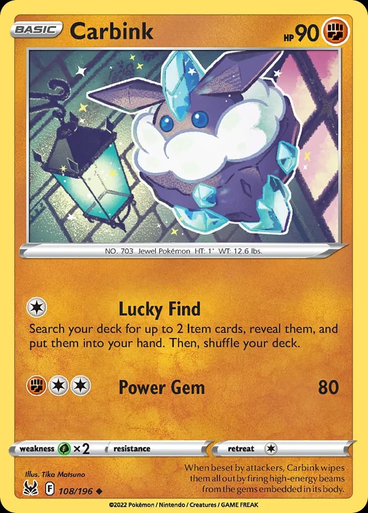 Carbink — Lost Origin 108 Pokémon card
