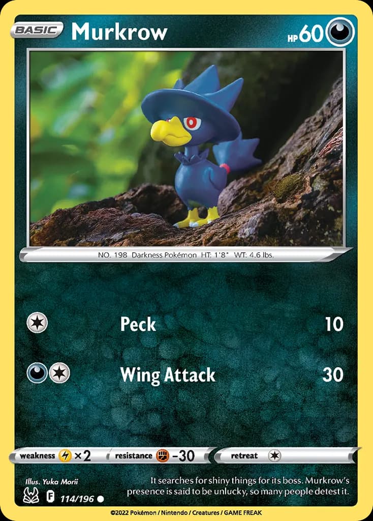 Murkrow — Lost Origin 114 Pokémon card