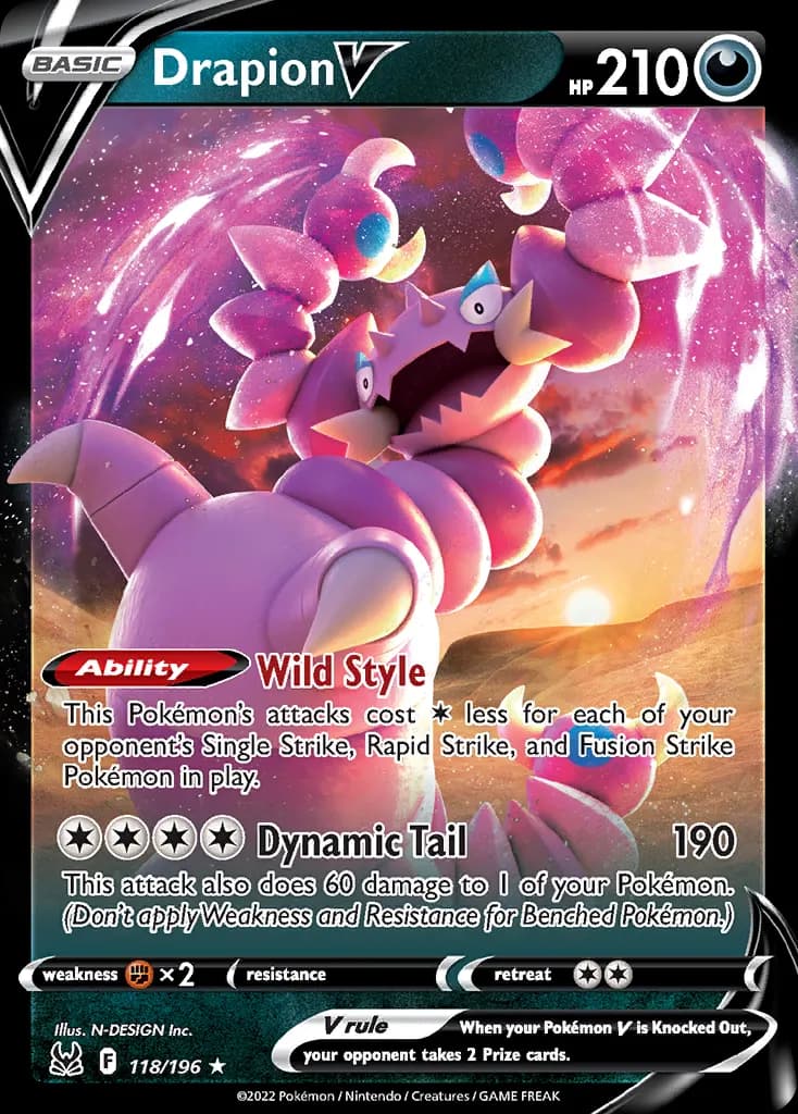 Drapion V — Lost Origin 118 Pokémon card