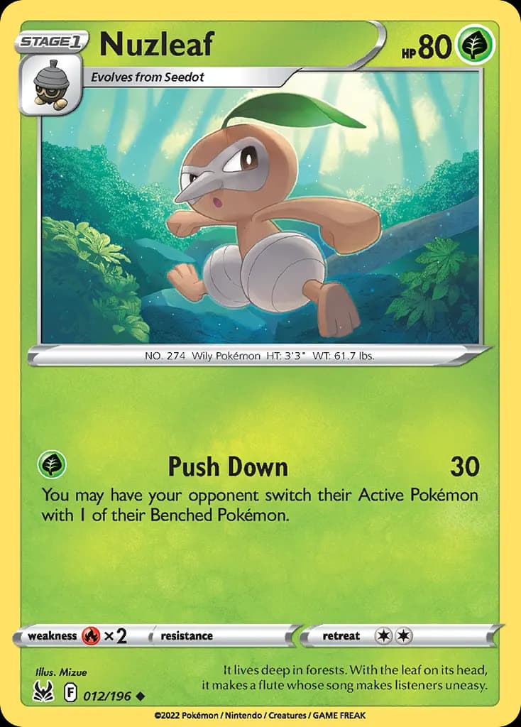 Nuzleaf — Lost Origin 12 Pokémon card