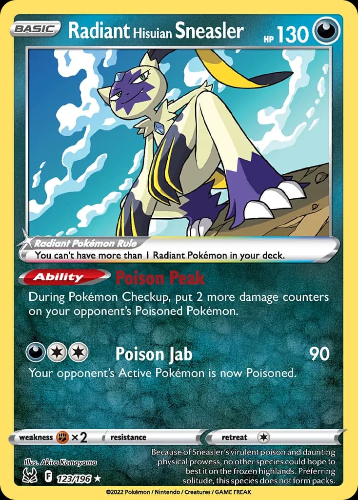 Radiant Hisuian Sneasler — Lost Origin 123 Pokémon card