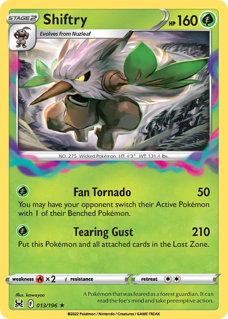 Shiftry — Lost Origin 13 Pokémon card
