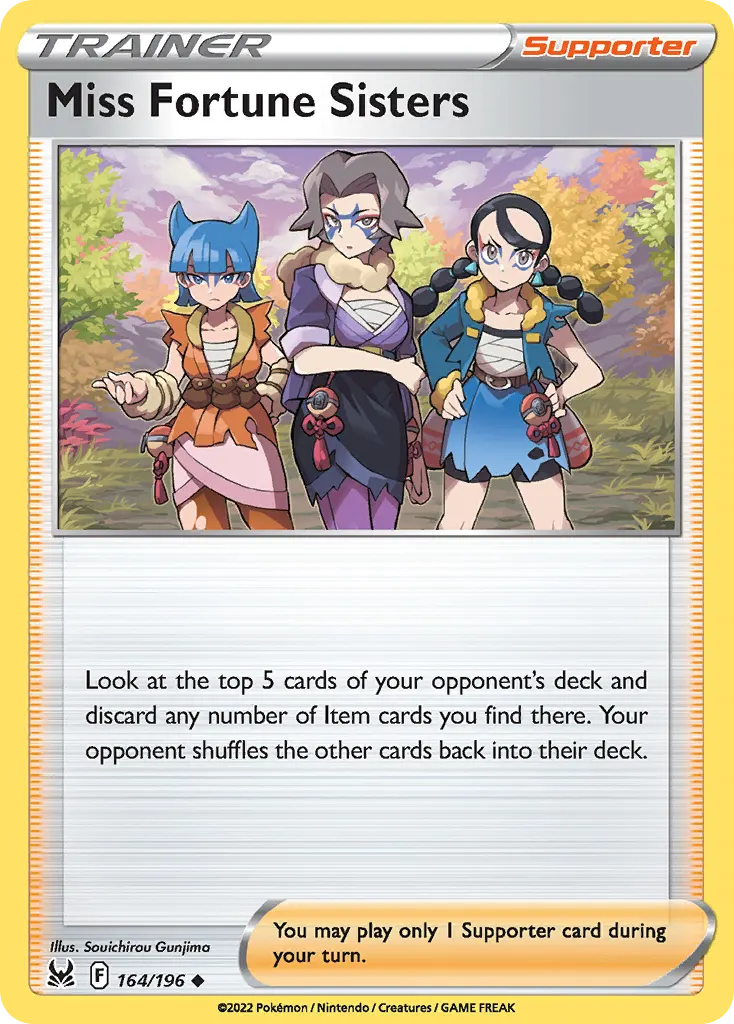 Miss Fortune Sisters — Lost Origin 164 Pokémon card