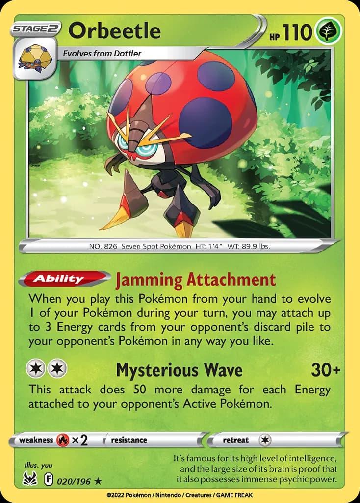 Orbeetle — Lost Origin 20 Pokémon card