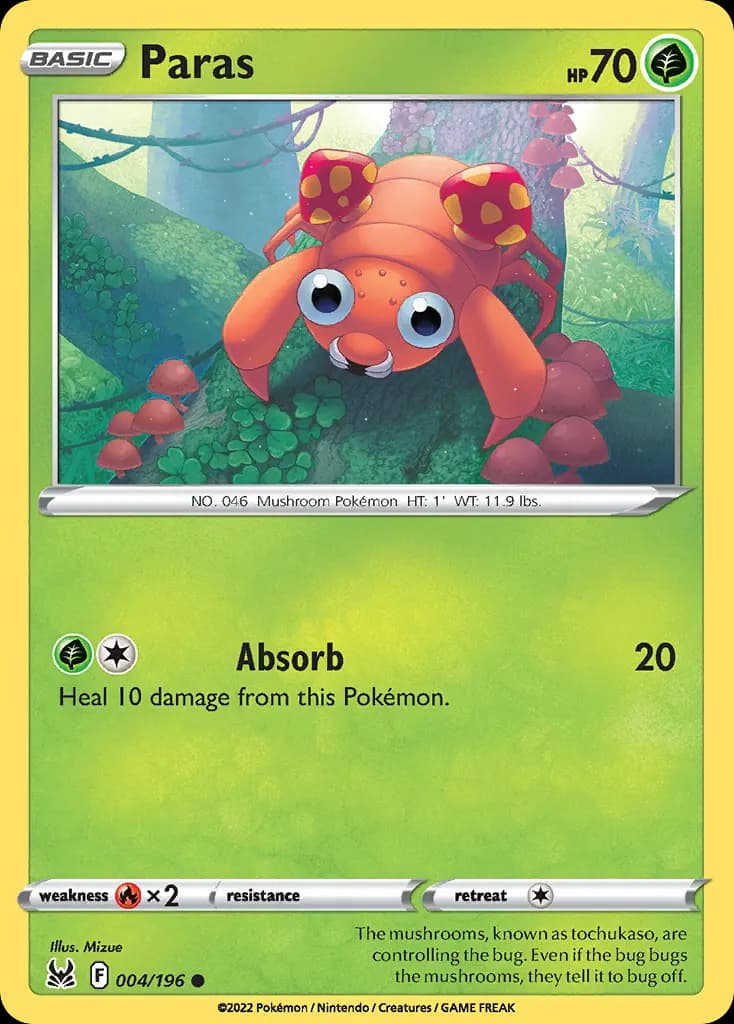 Paras — Lost Origin 4 Pokémon card