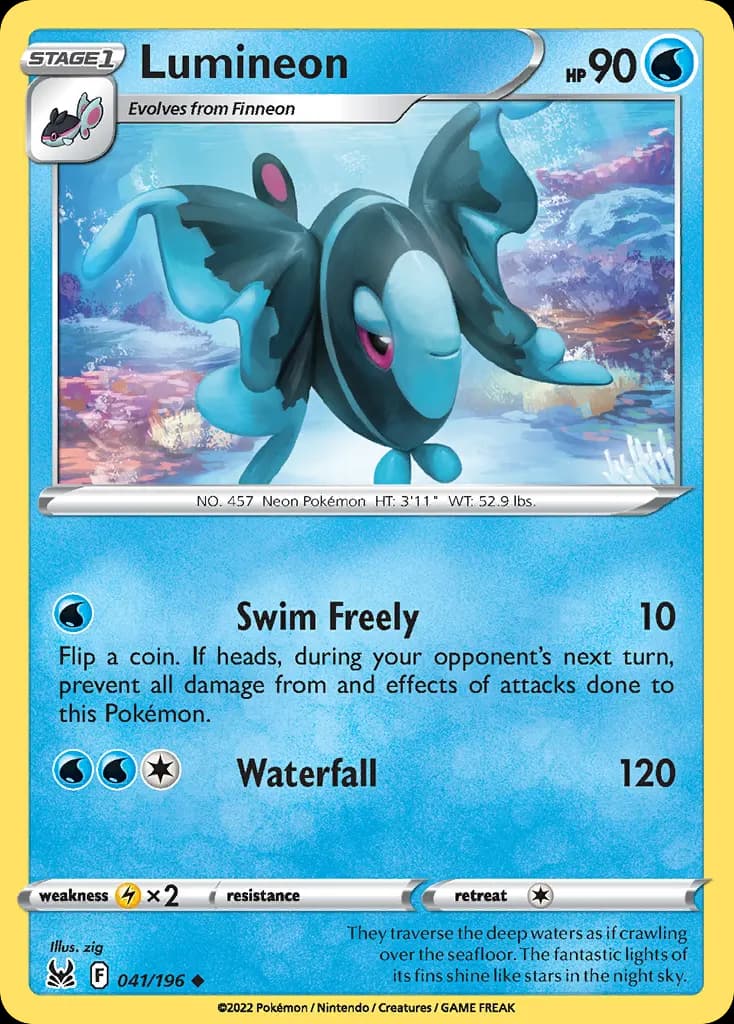 Lumineon — Lost Origin 41 Pokémon card