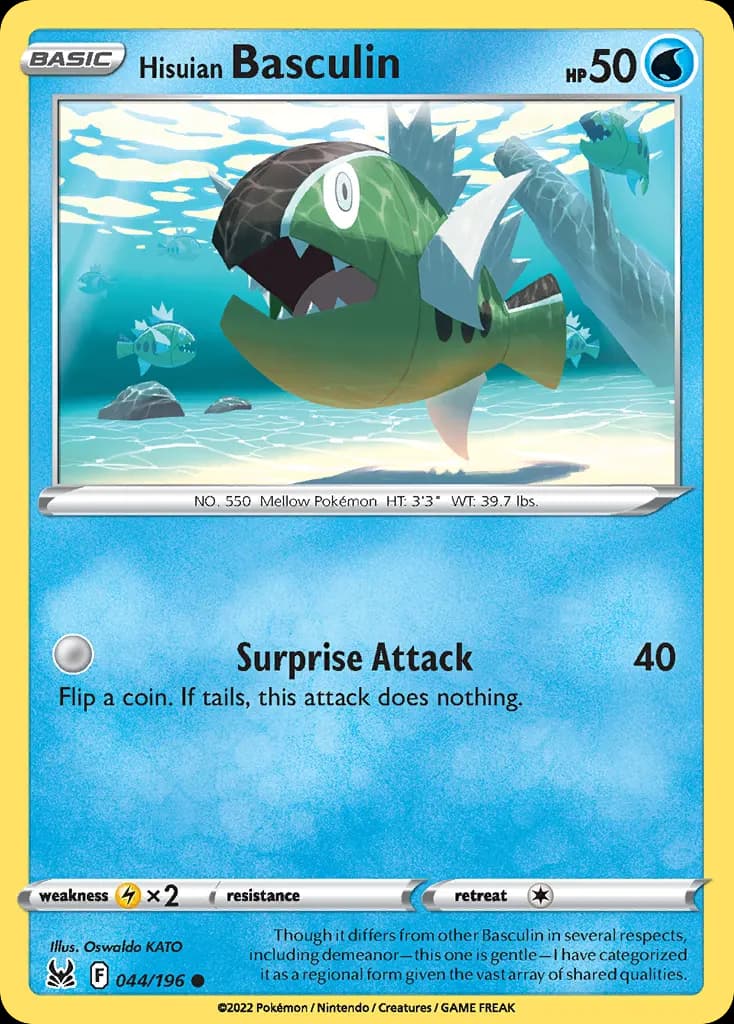 Hisuian Basculin — Lost Origin 44 Pokémon card