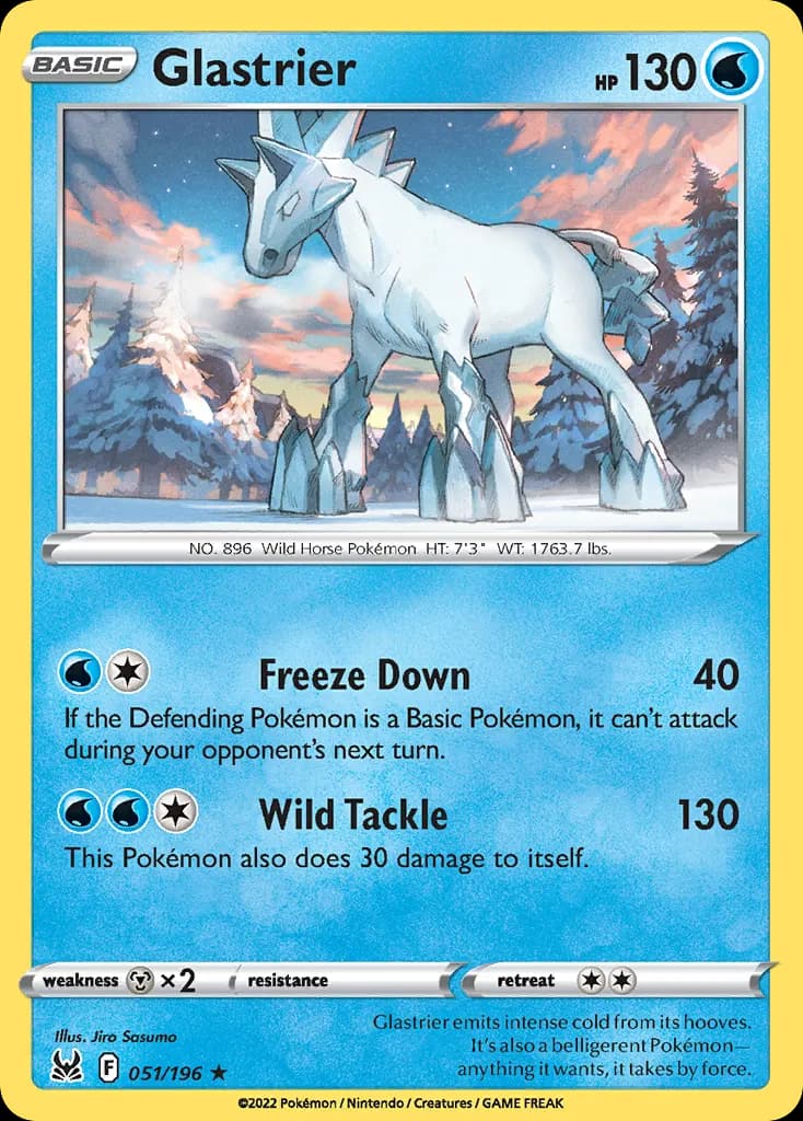 Glastrier — Lost Origin 51 Pokémon card