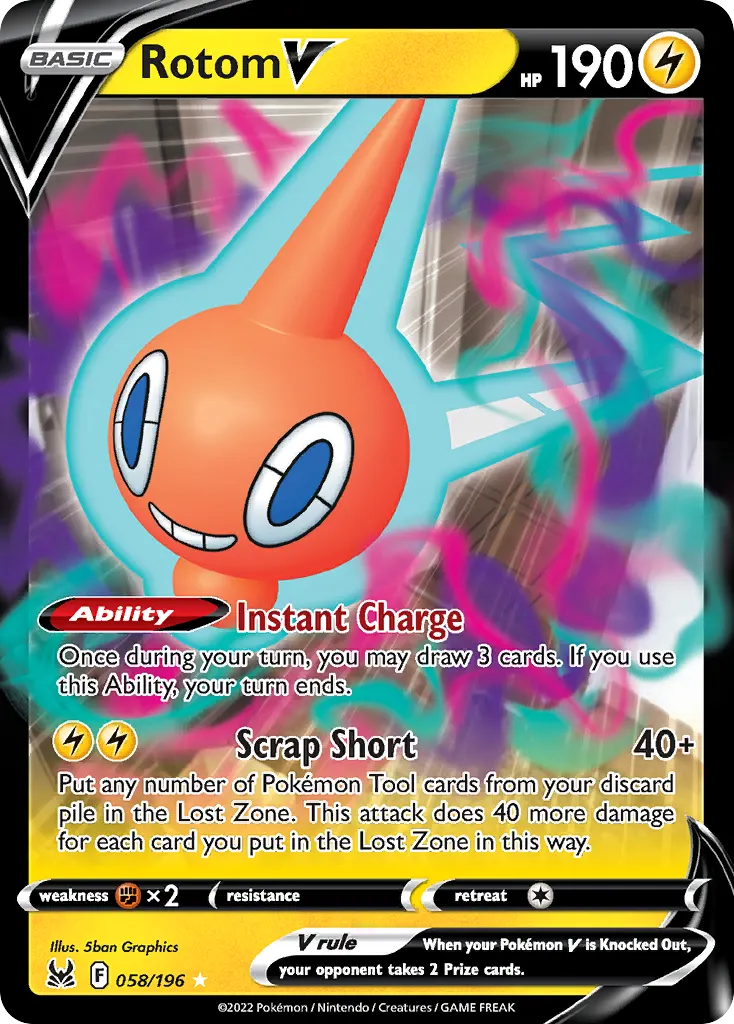 Rotom V — Lost Origin 58 Pokémon card