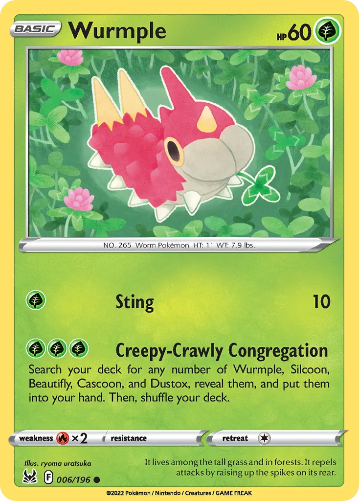 Wurmple — Lost Origin 6 Pokémon card