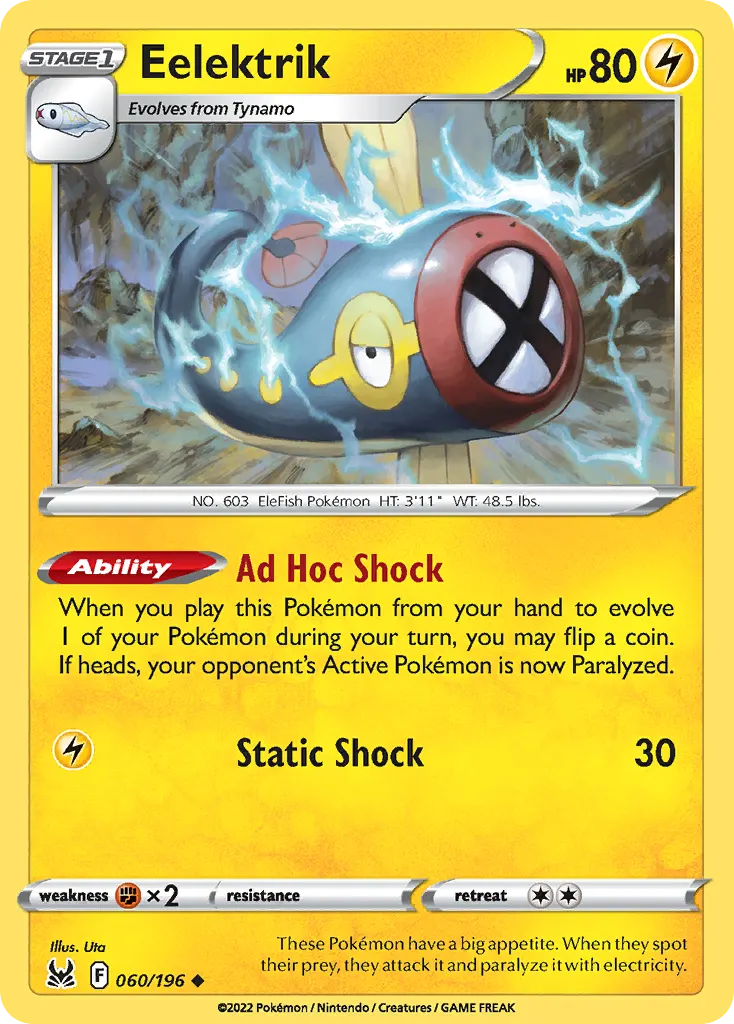Eelektrik — Lost Origin 60 Pokémon card