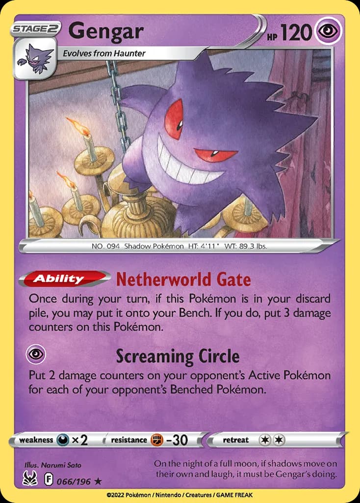 Gengar — Lost Origin 66 Pokémon card