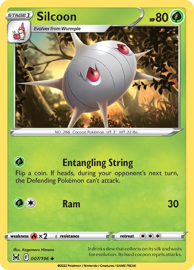 Silcoon — Lost Origin 7 Pokémon card