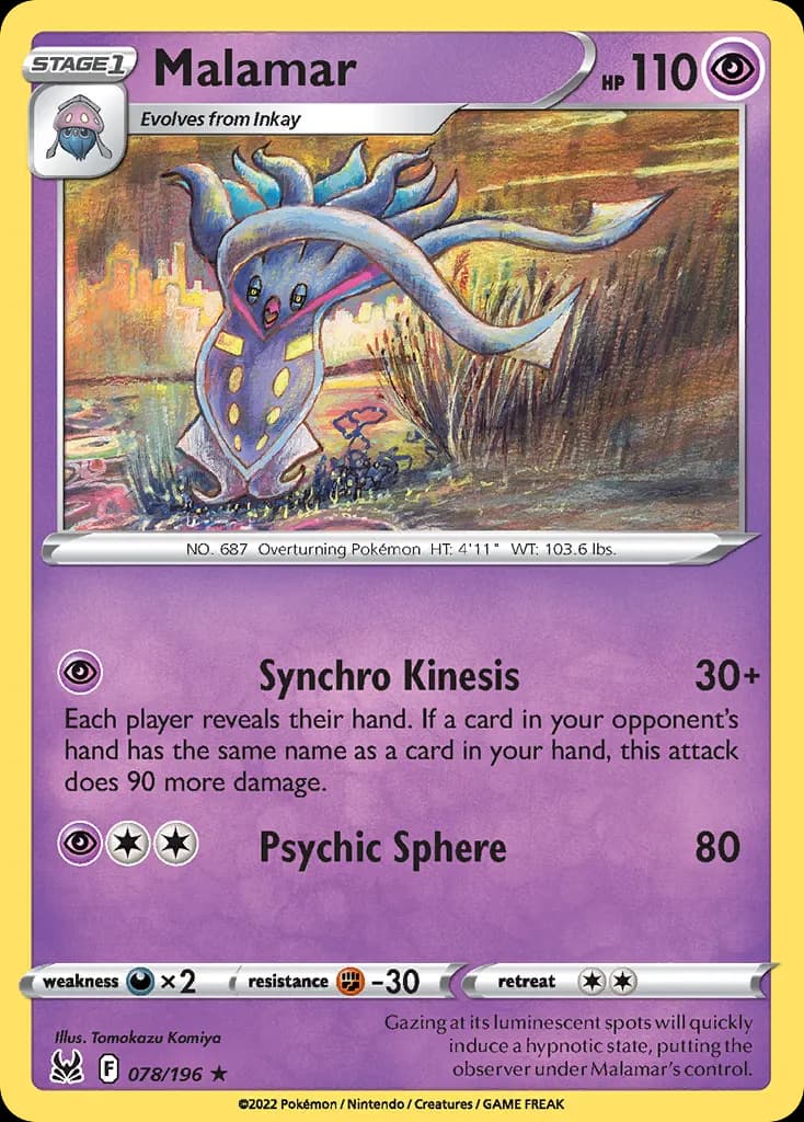 Malamar — Lost Origin 78 Pokémon card