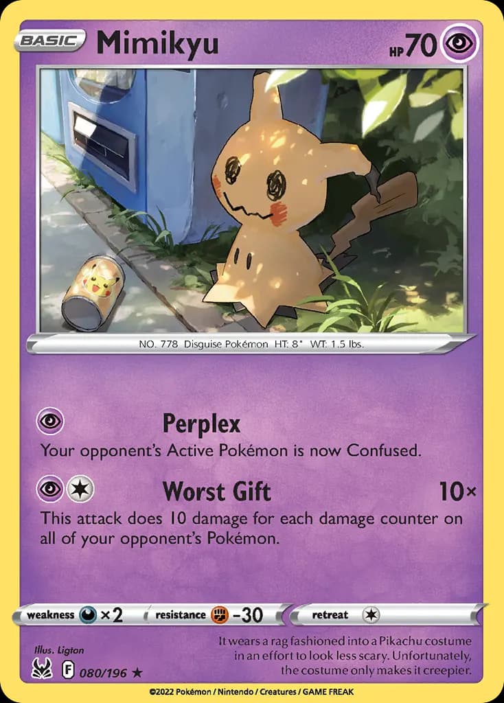 Mimikyu — Lost Origin 80 Pokémon card
