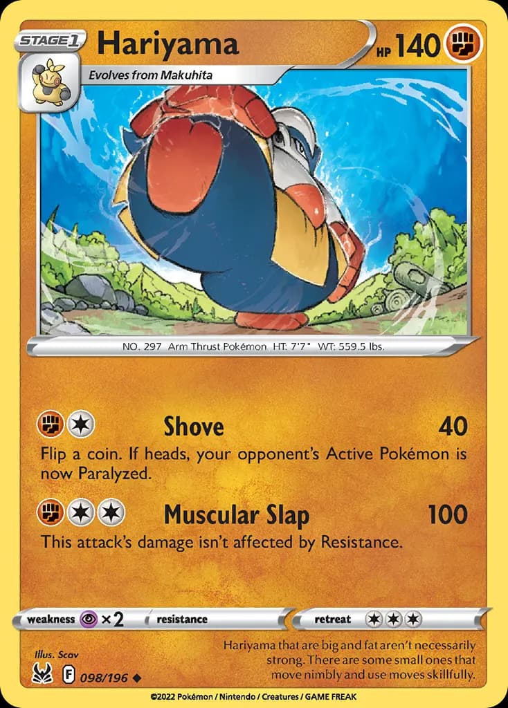 Hariyama — Lost Origin 98 Pokémon card