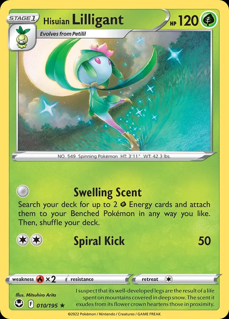 Hisuian Lilligant — Silver Tempest 10 Pokémon card