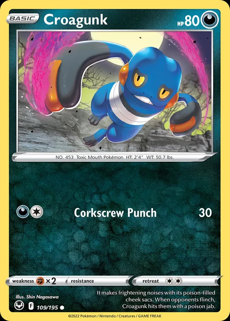Croagunk — Silver Tempest 109 Pokémon card