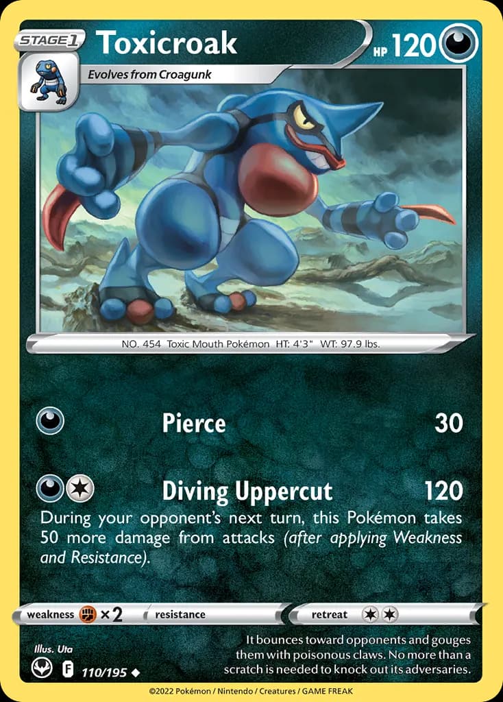 Toxicroak — Silver Tempest 110 Pokémon card