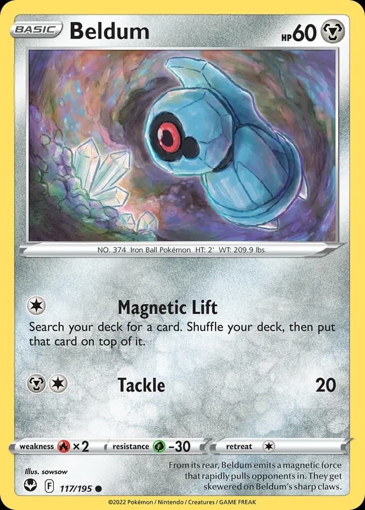 Beldum — Silver Tempest 117 Pokémon card