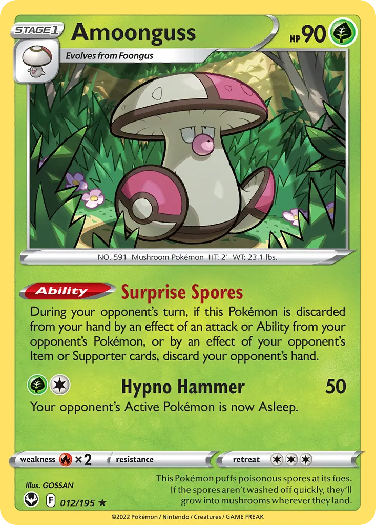 Amoonguss — Silver Tempest 12 Pokémon card