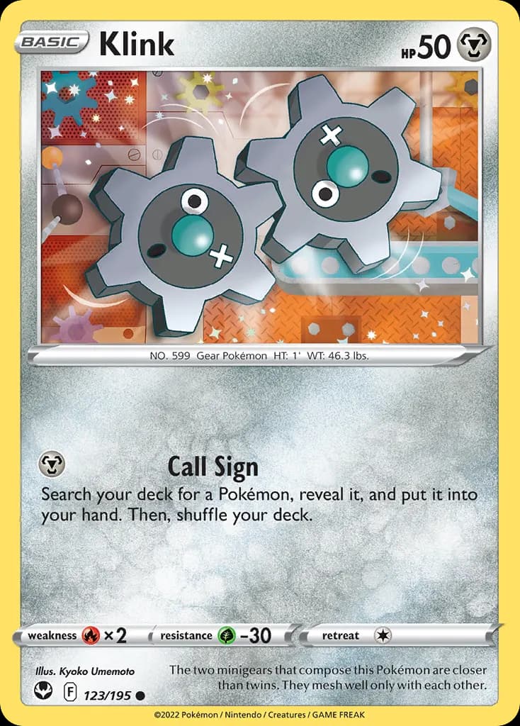 Klink — Silver Tempest 123 Pokémon card