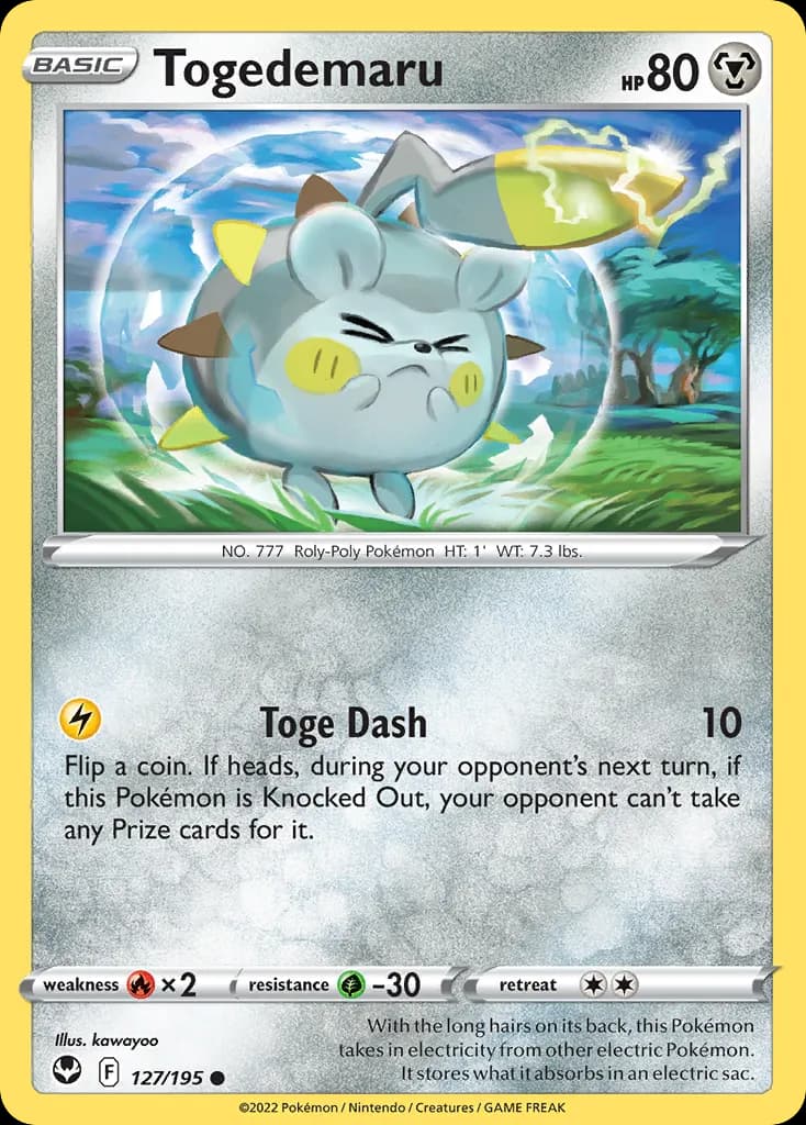 Togedemaru — Silver Tempest 127 Pokémon card