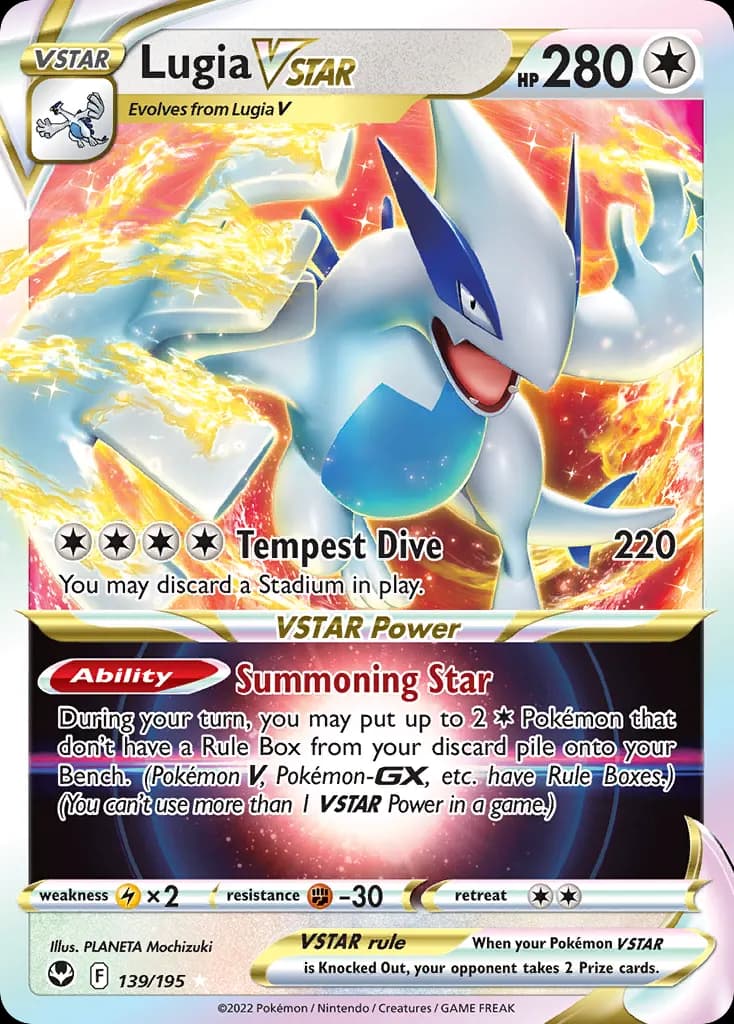 Lugia VSTAR — Silver Tempest 139 Pokémon card