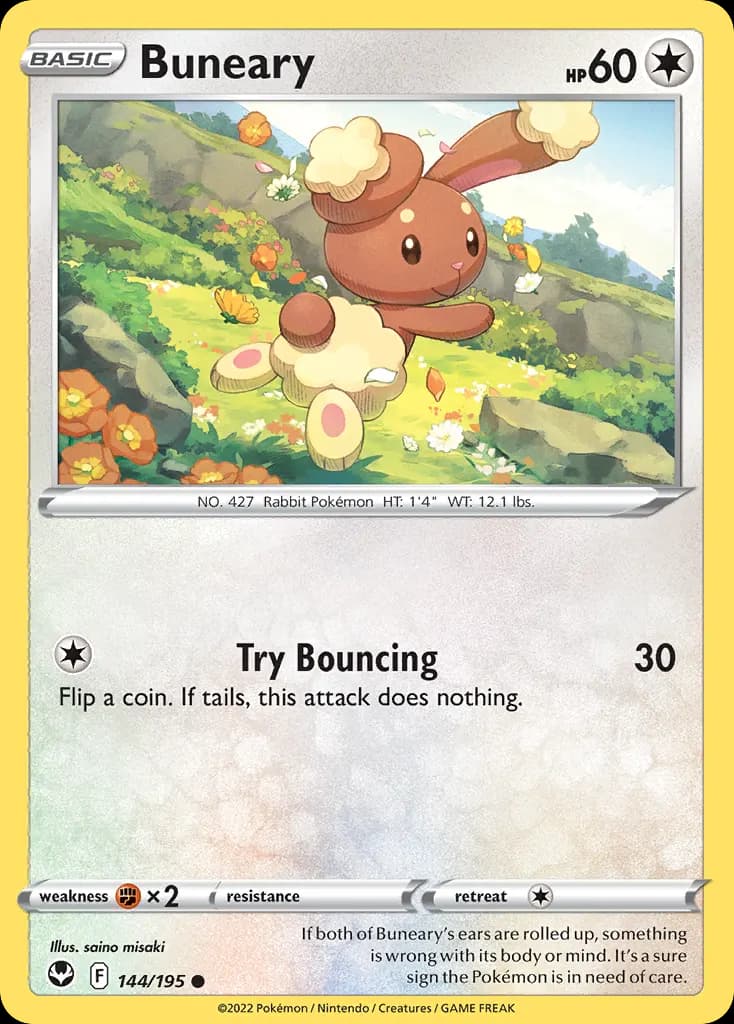 Buneary — Silver Tempest 144 Pokémon card