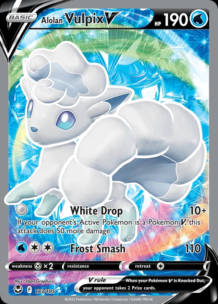 Alolan Vulpix V — Silver Tempest 173 Pokémon card
